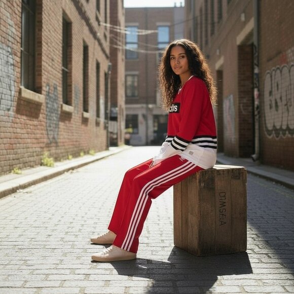 NWT 2 PC ADIDAS ORIGINALS JERSEY TOP and TRACK PANTS MATCHING OUTFIT M - Picture 2 of 7